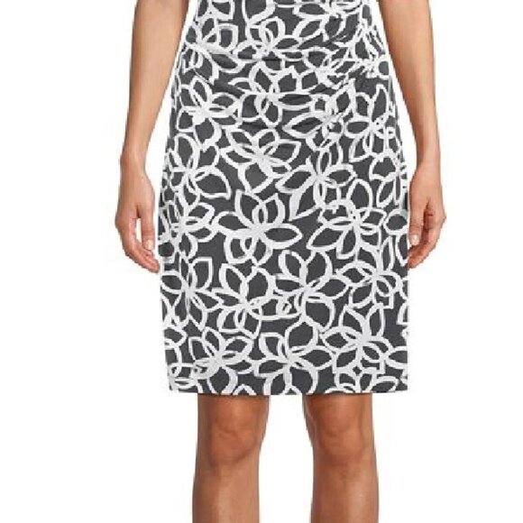 Size 12 ANNE KLEIN VALENTINA GRAY PRINTED SHEATH DRESS Day/Evening Spring Summer - Picture 3 of 6